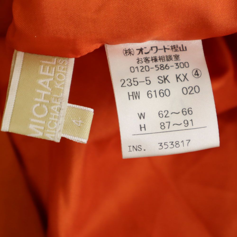 MICHAEL MICHAEL KORS マイケルマイケルコース 日本製 ウールブレンド ミディ丈 スカート 4 オレンジ レディース