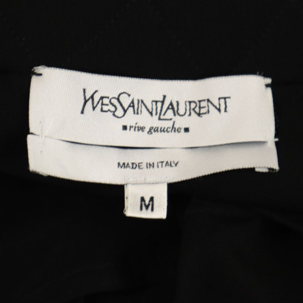 イヴサンローラン イタリア製 ミディ丈 デザイン スカート M ブラック YVES SAINT LAURENT レディース