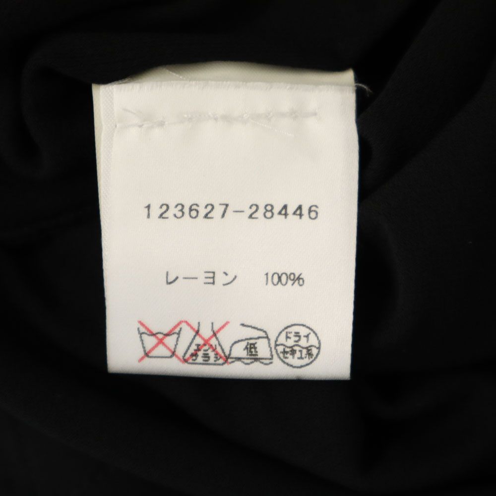 イヴサンローラン イタリア製 ミディ丈 デザイン スカート M ブラック YVES SAINT LAURENT レディース