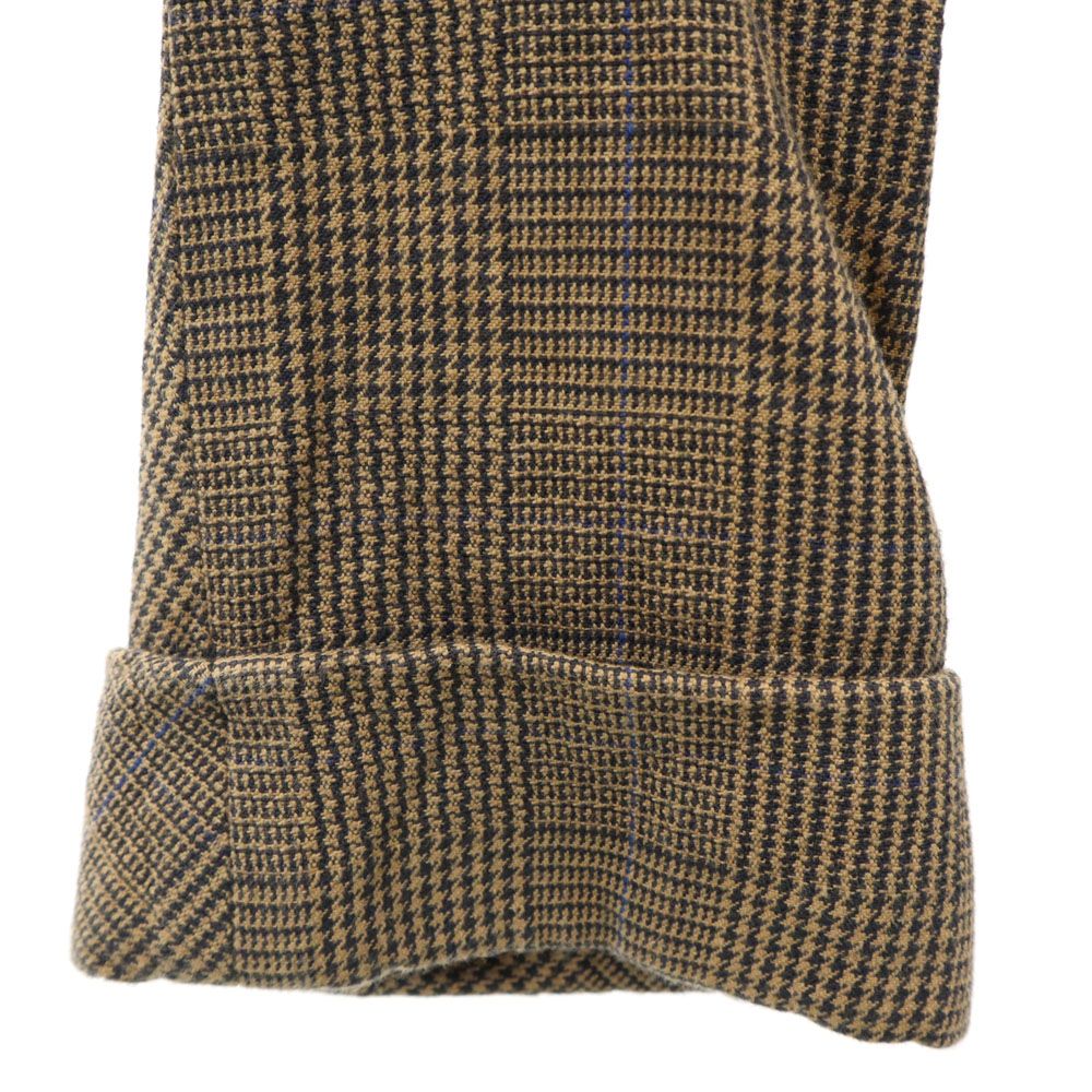 ネメス チェック柄 クロップドパンツ S ブラウン系 NEMETH ボタンフライ メンズ