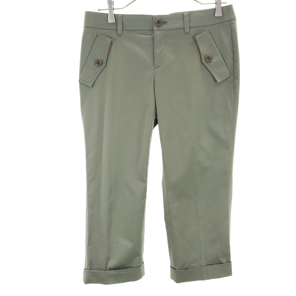 BURBERRY LONDON バーバリーロンドン ストレッチ クロップドパンツ 40 カーキ レディース
