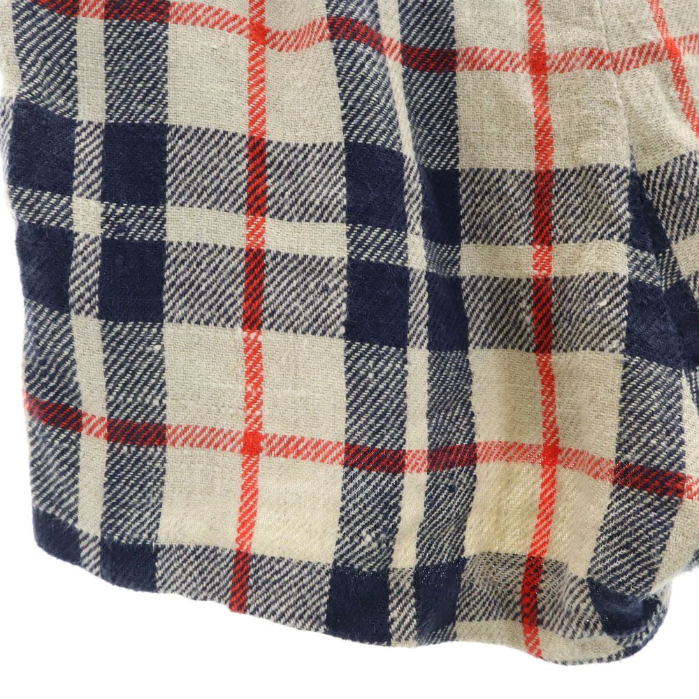 YAECA ヤエカ 日本製 リネン チェック柄 ショートパンツ M ブラウン系 レディース