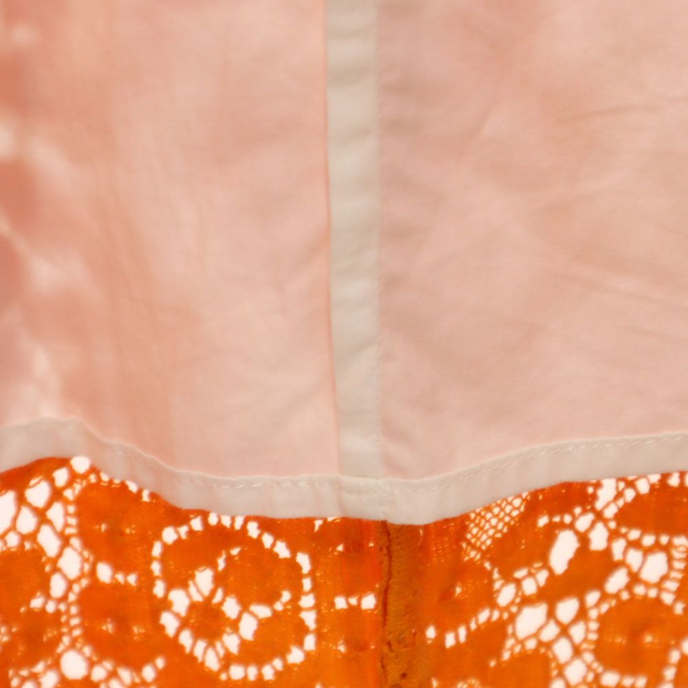 MSGM エムエスジーエム イタリア製 ミディ丈 レース スカート 42 オレンジ バックジップ レディース