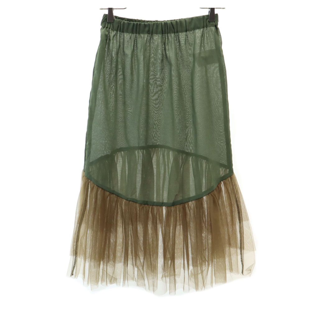 UNITED TOKYO ユナイテッドトウキョウ 日本製 ミモレ丈 ペチコート スカート 2 グリーン レディース