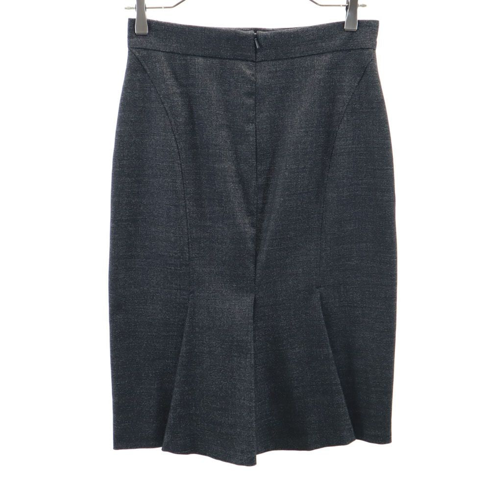 MAX MARA マックスマーラ イタリア製 ウールブレンド ミディ丈 スカート 42 グレー バックジップ レディース