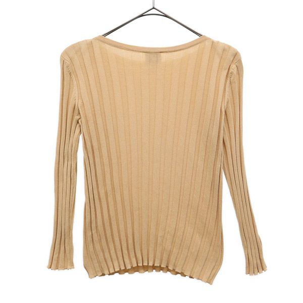 アルマーニコレッツォーニ イタリア製 7分袖 ニット 40 ベージュ ARMANI COLLEZIONI セーター レディース