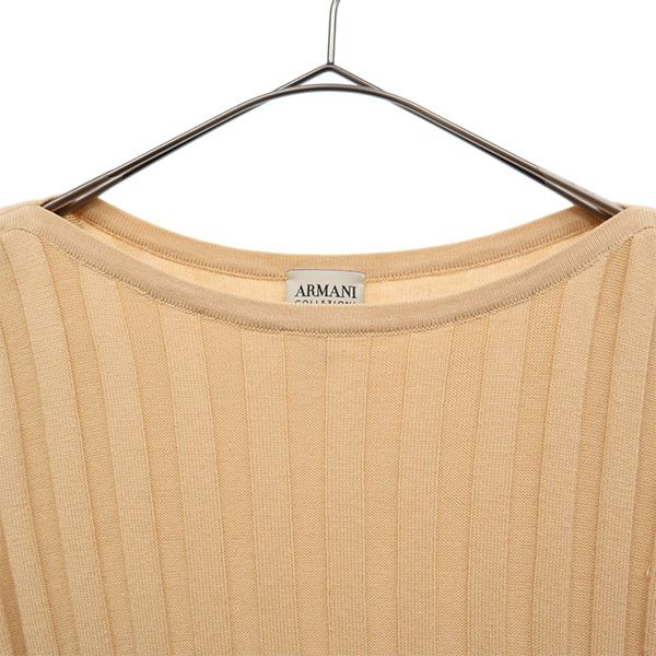 アルマーニコレッツォーニ イタリア製 7分袖 ニット 40 ベージュ ARMANI COLLEZIONI セーター レディース