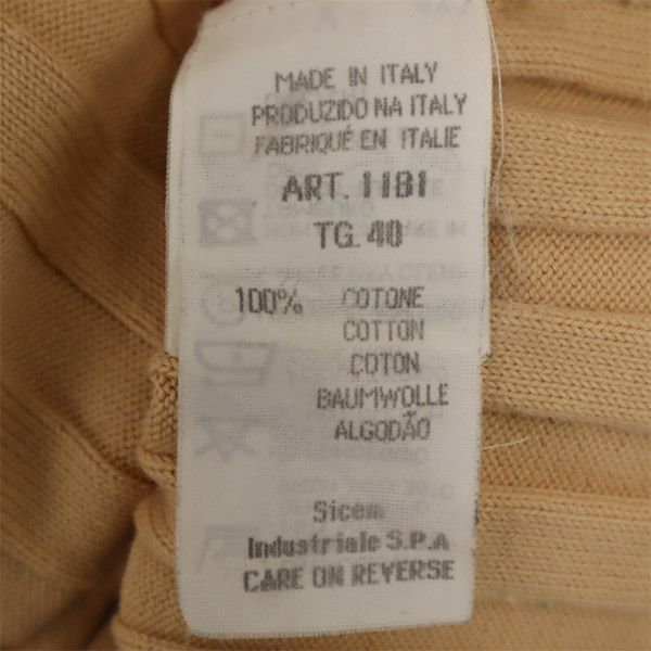 アルマーニコレッツォーニ イタリア製 7分袖 ニット 40 ベージュ ARMANI COLLEZIONI セーター レディース