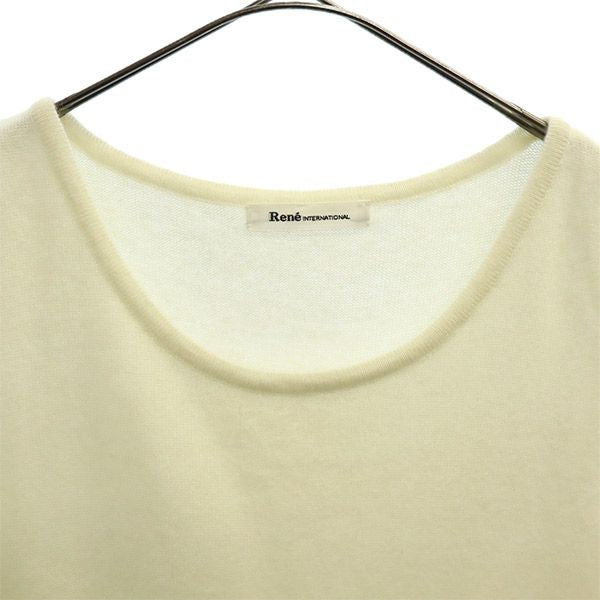 Rene INTERNATIONAL ルネインターナショナル ノースリーブ ニット 38 ホワイト セーター レディース