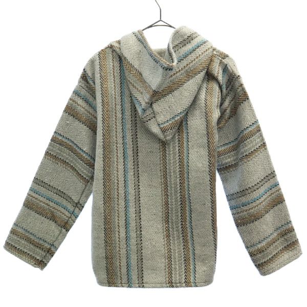 MOLINA モリーナ ボーダー 長袖 メキシカン パーカー グレー系 プルオーバー レディース