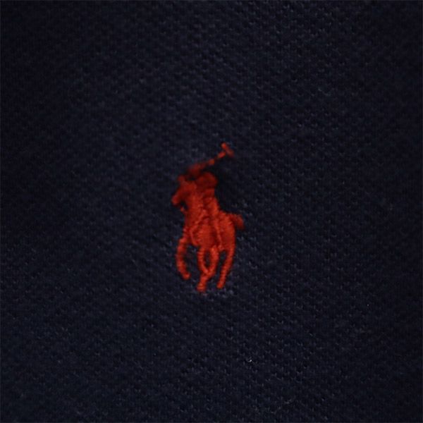 Polo by Ralph Lauren ポロバイラルフローレン ワンポイント刺繍 長袖 ポロシャツ 7 ネイビー 鹿の子地 キッズ