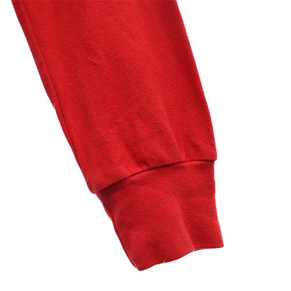 POLO RALPH LAUREN ポロラルフローレン ポロベアー刺繍 長袖 ポロシャツ M レッド 鹿の子地 メンズ