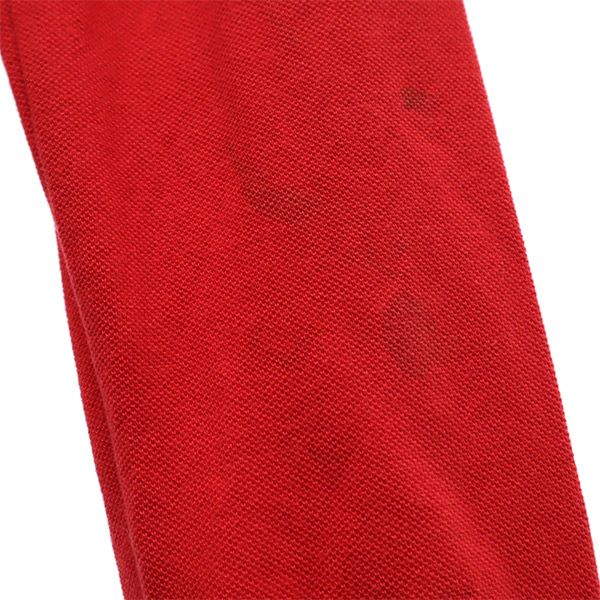 POLO RALPH LAUREN ポロラルフローレン ポロベアー刺繍 長袖 ポロシャツ M レッド 鹿の子地 メンズ