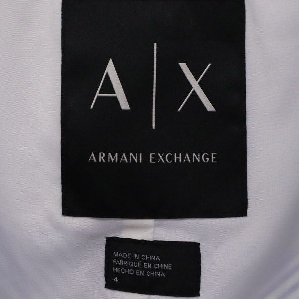 ARMANI EXCHANGE アルマーニエクスチェンジ ストライプ シアサッカー ノーカラージャケット 4 ブルー×ホワイト レディース