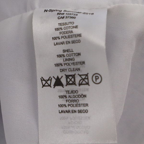 ARMANI EXCHANGE アルマーニエクスチェンジ ストライプ シアサッカー ノーカラージャケット 4 ブルー×ホワイト レディース