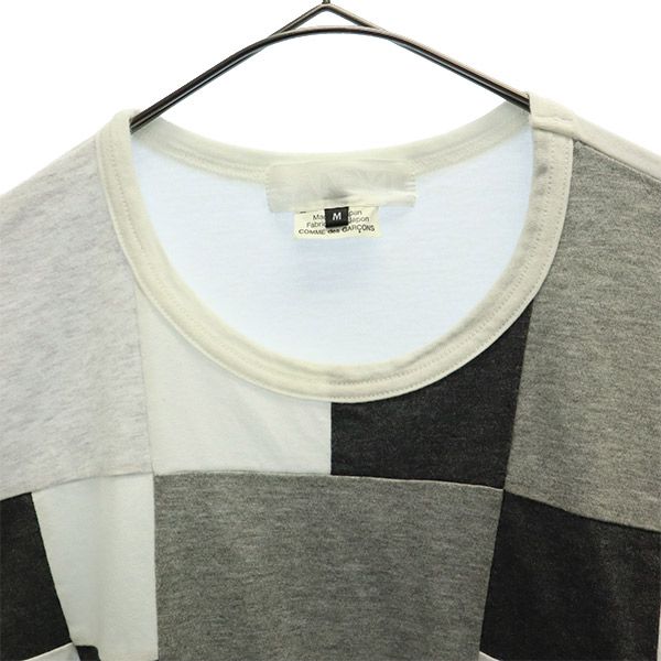 ガンリュウ コム デ ギャルソン AD2014 ブロック柄 長袖 Tシャツ M グレー系 GANRYU COMME des GARCONS メンズ