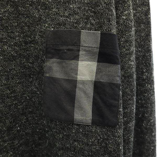 BLACK LABEL CRESTBRIDGE ブラックレーベル クレストブリッジ チェック 長袖 ニット M グレー セーター クルーネック メンズ