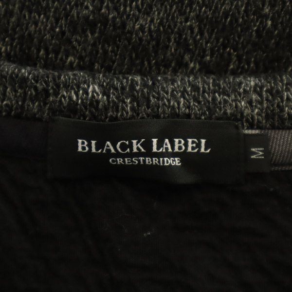 BLACK LABEL CRESTBRIDGE ブラックレーベル クレストブリッジ チェック 長袖 ニット M グレー セーター クルーネック メンズ