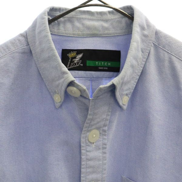 FAT エフエーティー ワンポイントロゴ刺繍 長袖 ボタンダウンシャツ TITICH ブルー メンズ