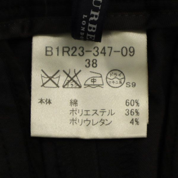 バーバリー 日本製 三陽商会 スラックスパンツ 38 グレー BURBERRY レディース