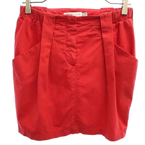 SEE BY CHLOE シーバイクロエ ミニ丈 スカート 2 レッド レディース