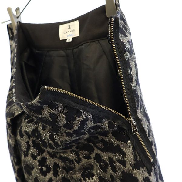 ランバンオンブルー レオパード柄 ショートパンツ 36 シルバー系 LANVIN en Bleu レディース