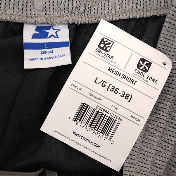 未使用 STARTER スターター トレーニング メッシュ ショートパンツ L グレー メンズ