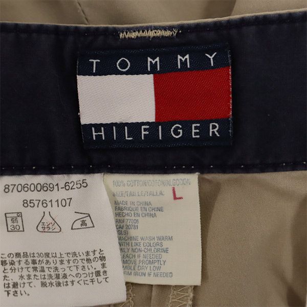 TOMMY HILFIGER トミーヒルフィガー 90s フラッグタグ 刺繍 チノショートパンツ L ベージュ メンズ