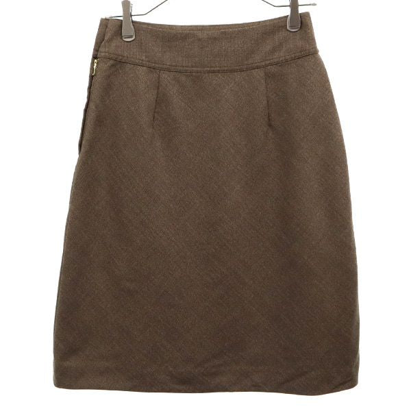 MARC BY MARC JACOBS マークバイマークジェイコブス ウールブレンド ミディ丈 スカート 2 ブラウン レディース