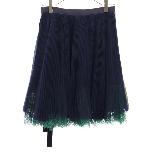 レース ミニ丈 ラップスカート グリーン系 巻きスカート レディース