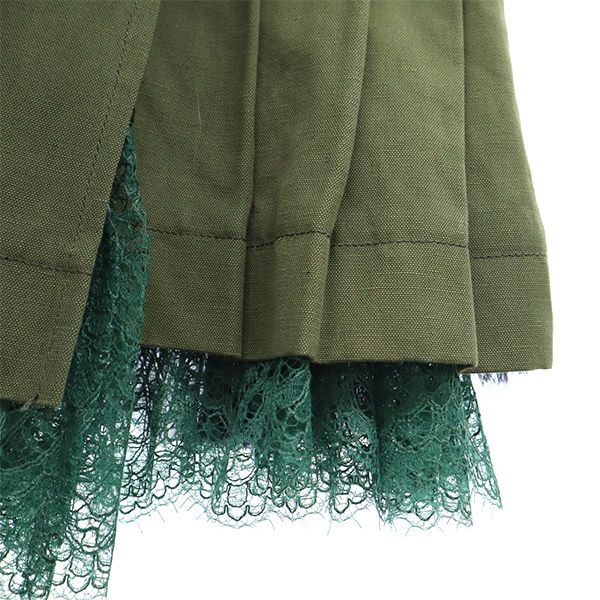 レース ミニ丈 ラップスカート グリーン系 巻きスカート レディース