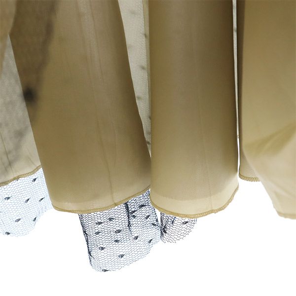 レッドヴァレンティノ ドット柄 ロング丈 チュールスカート 42 ブラック×ベージュ RED VALENTINO レディース