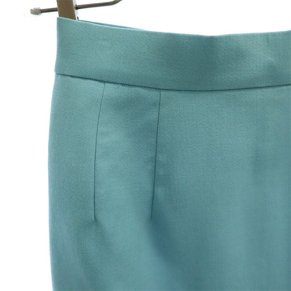 クリスチャンディオール ウール ミディ丈 タイトスカート S ブルー Christian Dior レディース