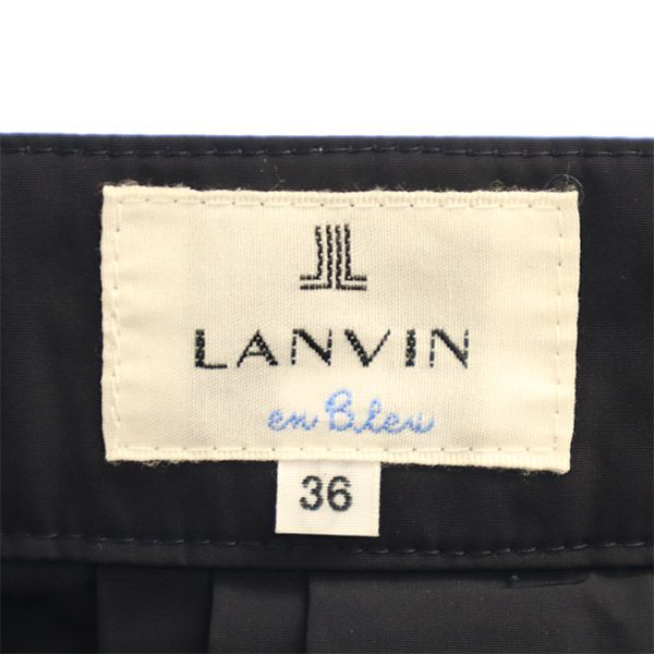 LANVIN en Bleu ランバンオンブルー タック ミニスカート 36 ネイビー レディース