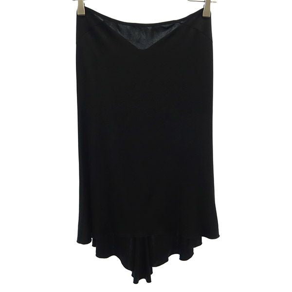 VERSACE ヴェルサーチ イタリア製 ミディ丈 スカート 36 ブラック ストレッチ レディース