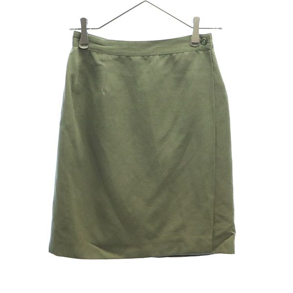 Emporio Armani エンポリオアルマーニ ウールブレンド ミディ丈 スカート 38 カーキ レディース