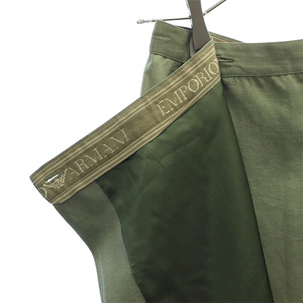 Emporio Armani エンポリオアルマーニ ウールブレンド ミディ丈 スカート 38 カーキ レディース