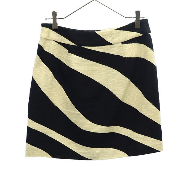 Kate Spade ケイトスペード 総柄 台形 ミニスカート 4 ホワイト×ブラック レディース