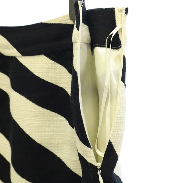 Kate Spade ケイトスペード 総柄 台形 ミニスカート 4 ホワイト×ブラック レディース