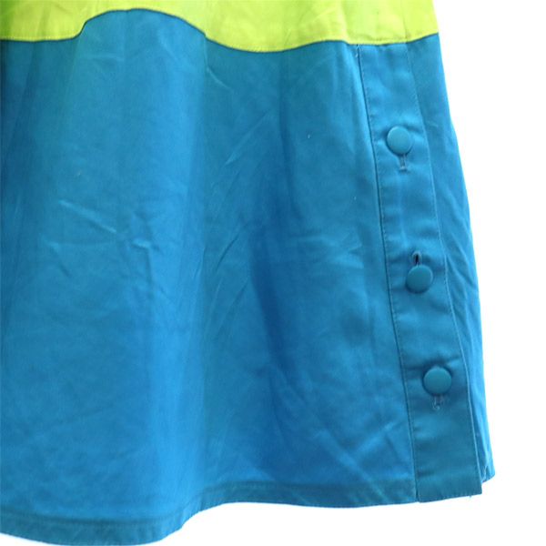 miss chloe ミスクロエ 日本製 切替 ロング丈 切替 ギャザースカート 42 ブルー×グリーン レディース