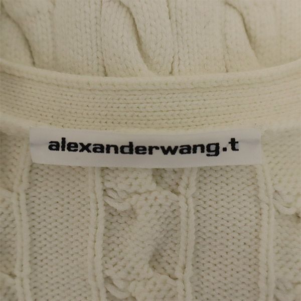 Alexander Wang アレキサンダーワン 長袖 ショート丈 ニット カーディガン ホワイト レディース