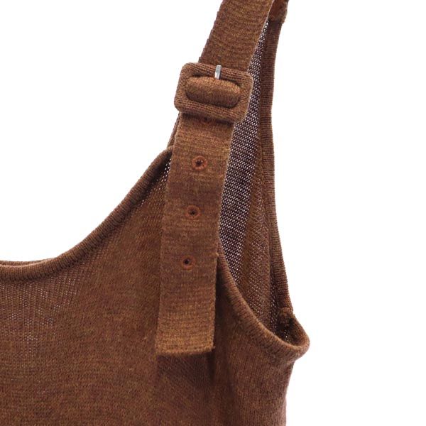 AMERI UNDRESSED アメリ ニット サロペット S ブラウン オーバーオール レディース