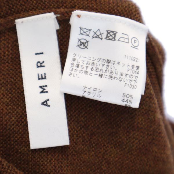 AMERI UNDRESSED アメリ ニット サロペット S ブラウン オーバーオール レディース