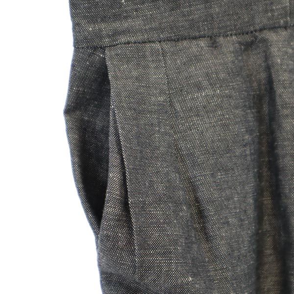 ケイトスペード サタデー リネンブレンド 半袖 サロペット S グレー KATE SPADE SATURDAY オールインワン レディース