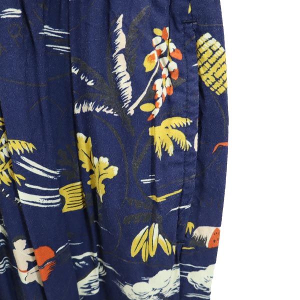 IOLANI イオラニ 総柄 レーヨン サロペット ネイビー系 ノースリーブ オールインワン レディース