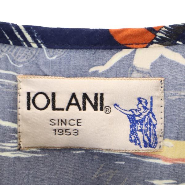 IOLANI イオラニ 総柄 レーヨン サロペット ネイビー系 ノースリーブ オールインワン レディース