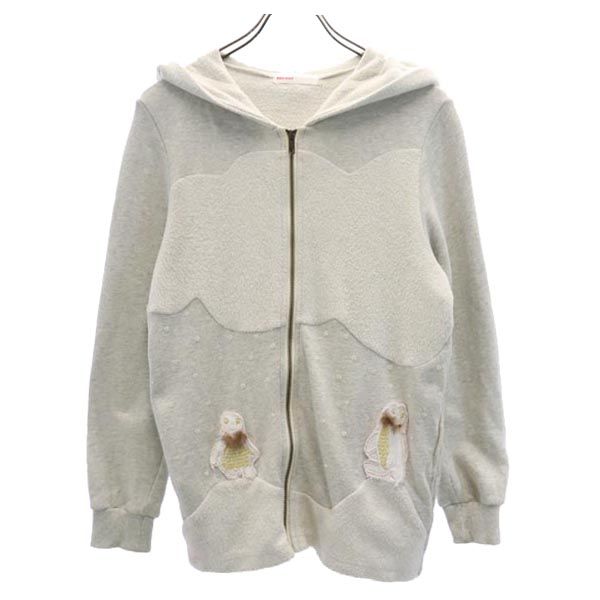 ネネット フロントデザイン 長袖 スウェットパーカー 2 グレー Ne-net レディース