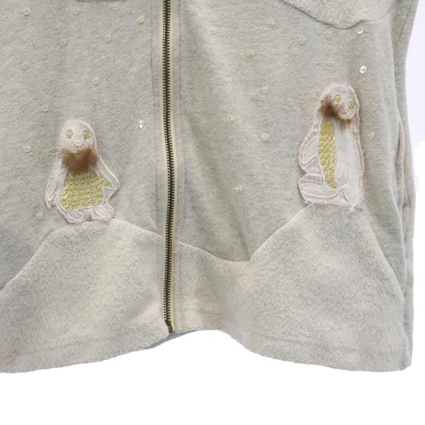 ネネット フロントデザイン 長袖 スウェットパーカー 2 グレー Ne-net レディース