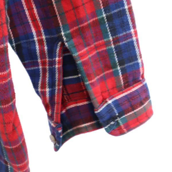 melton メルトン 70s ヴィンテージ USA製 チェック 長袖 ネルシャツ L 赤系 メンズ
