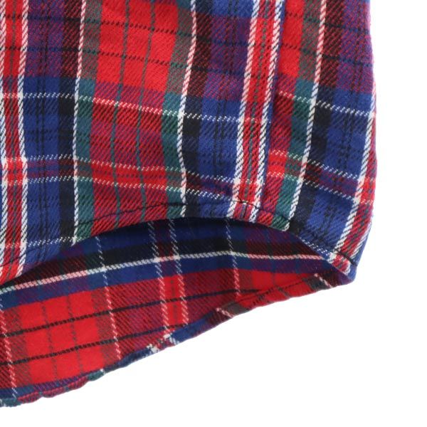 melton メルトン 70s ヴィンテージ USA製 チェック 長袖 ネルシャツ L 赤系 メンズ